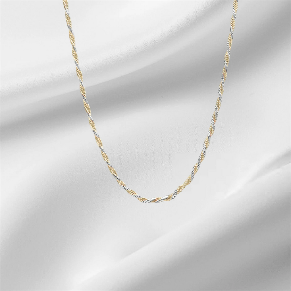 10KT Gold 2-Tone Rope Chain 1.2mm