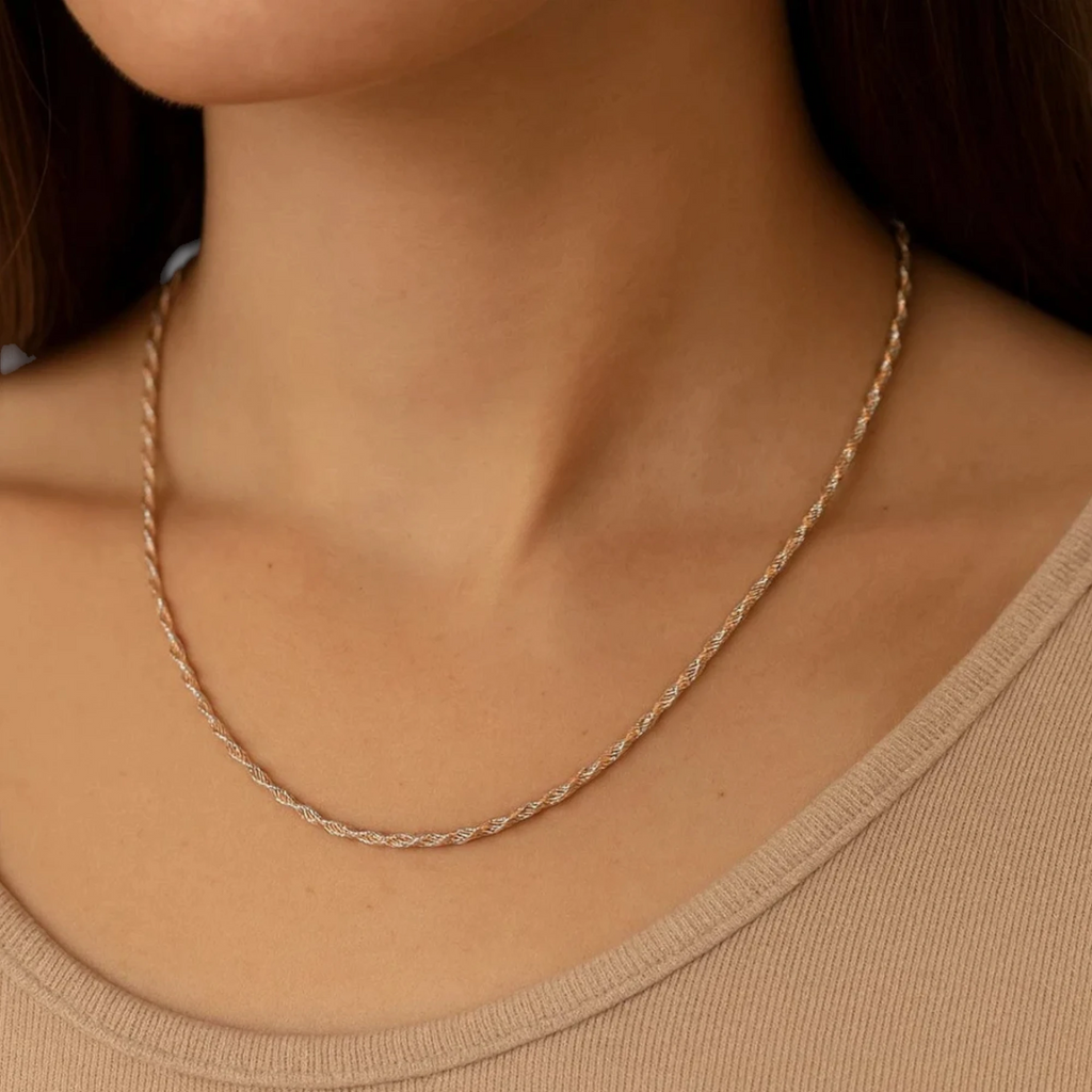 10KT Gold 2-Tone Rope Chain 1.2mm