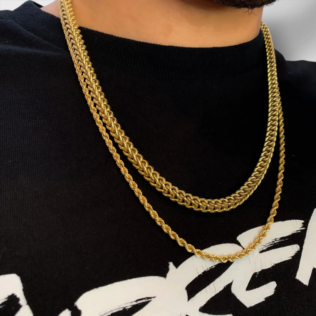 10KT Yellow Gold Diamond Cut Rope Chain 2mm to 5mm