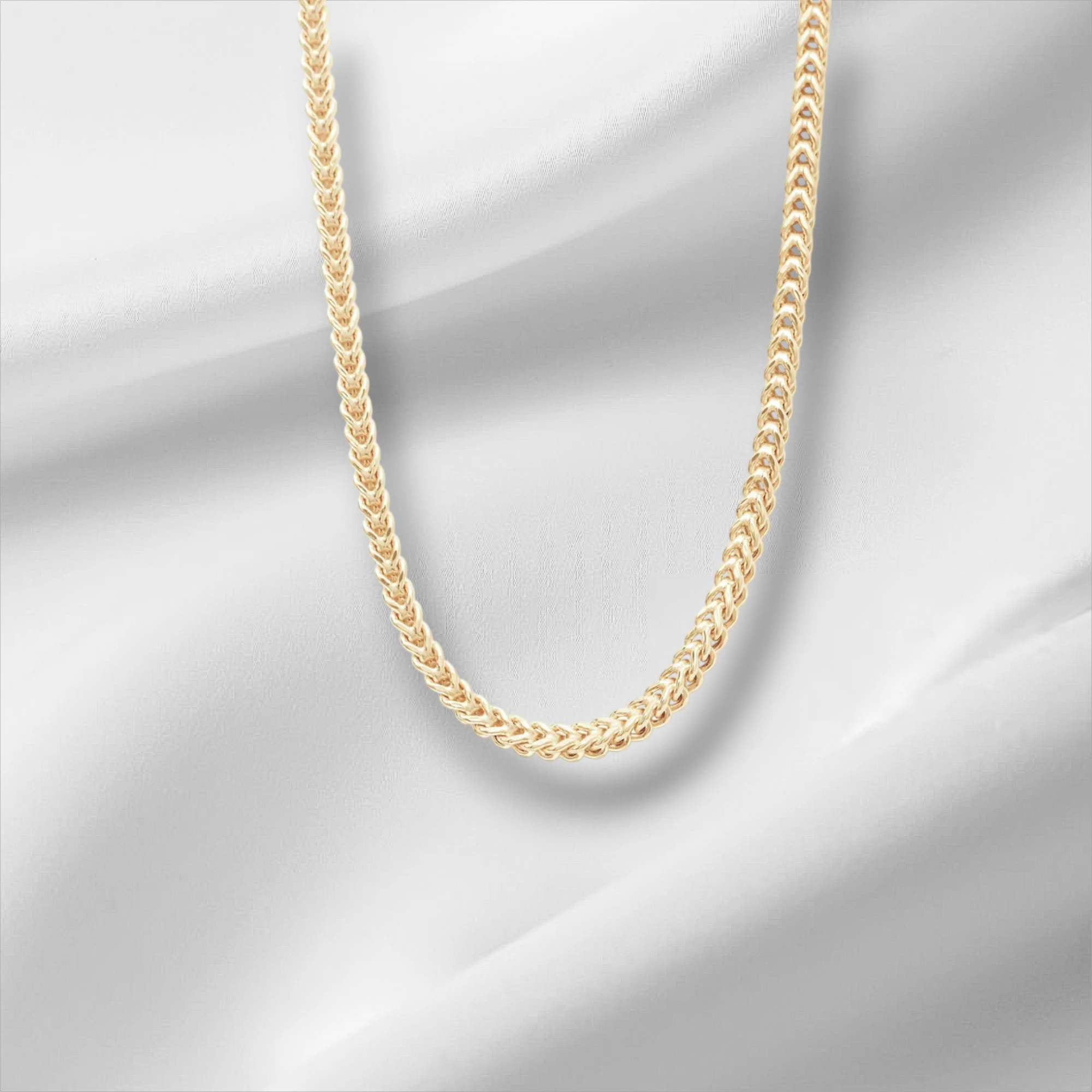 10KT Yellow Gold Franco Chain 2.4mm to 4.5mm
