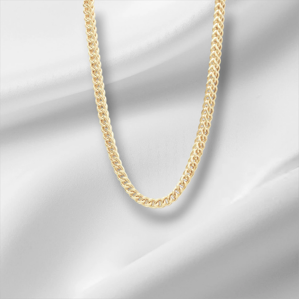 10KT Yellow Gold Franco Chain 2.4mm to 4.5mm