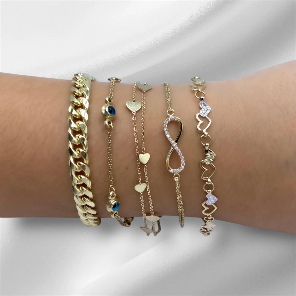 10KT Gold Miami Cuban Box Lock Bracelet 6.8mm to 9.25mm