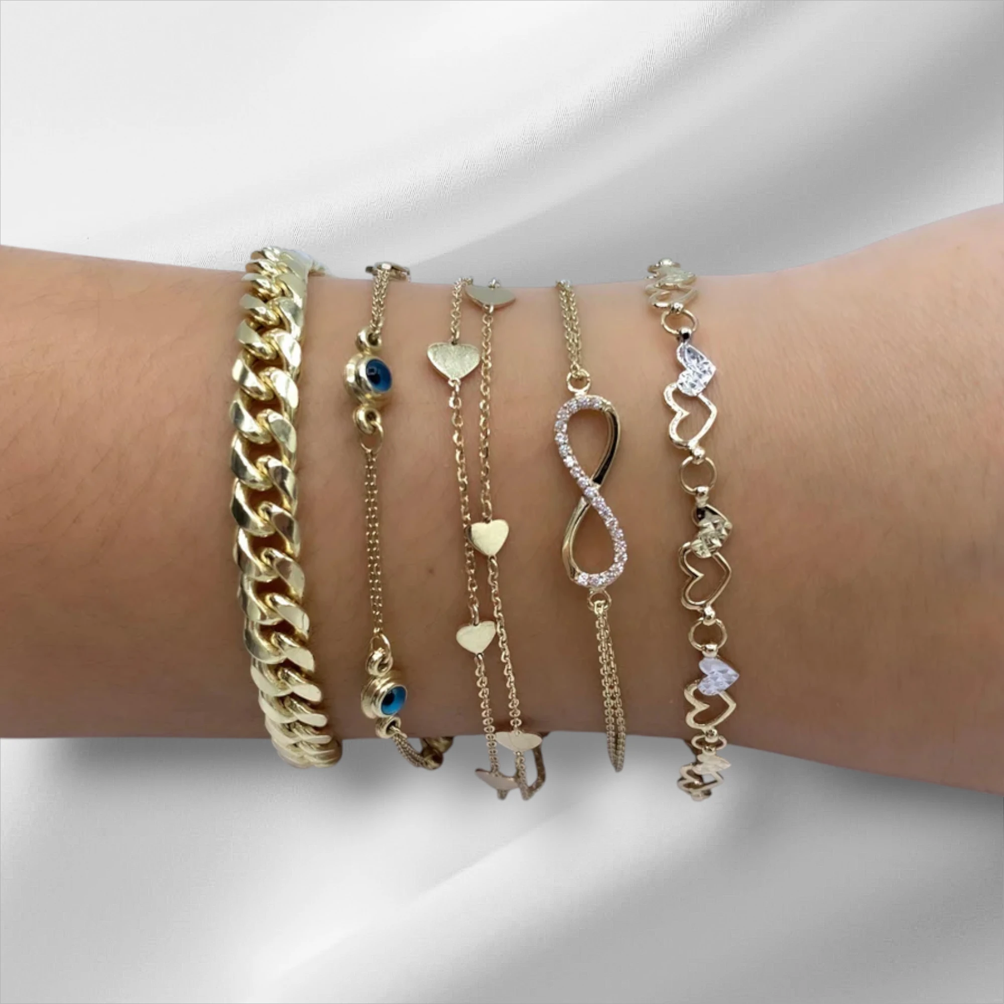 10KT Gold Miami Cuban Box Lock Bracelet 6.8mm to 9.25mm