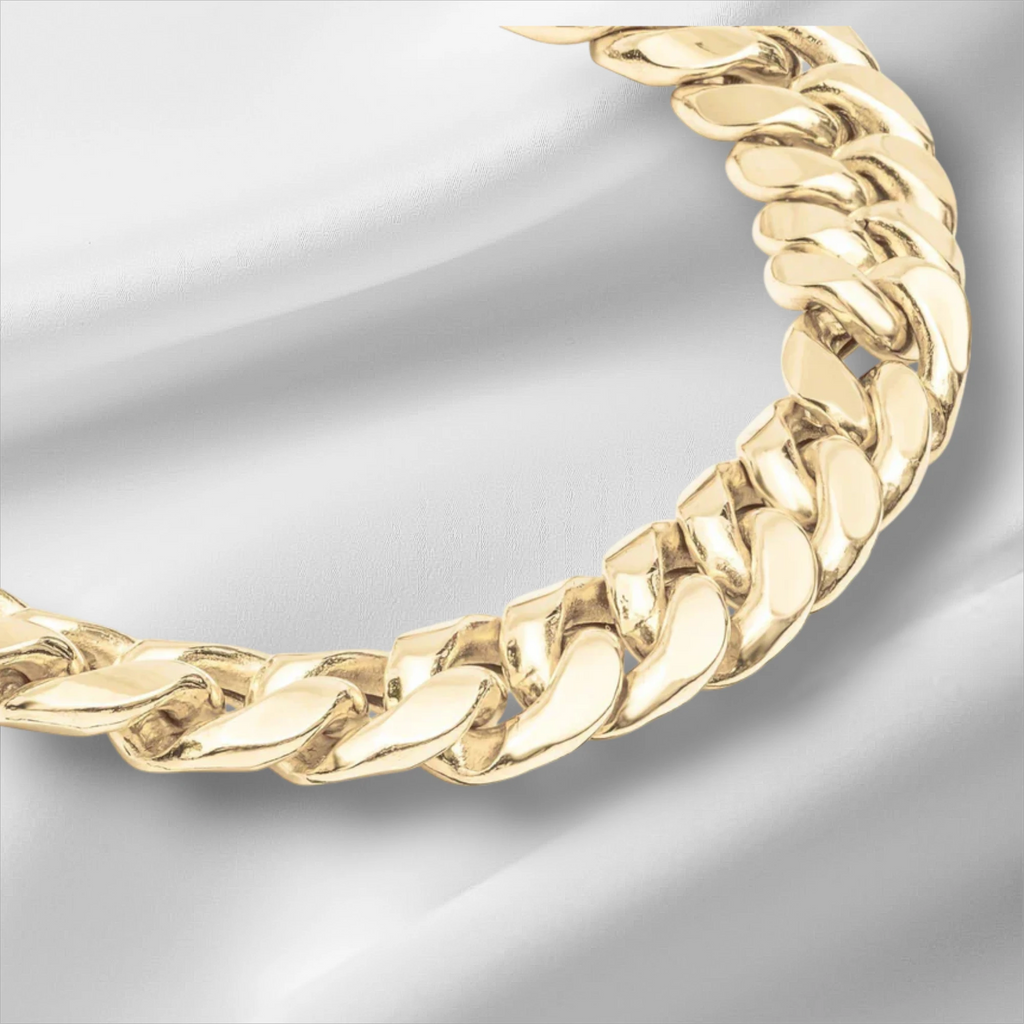 10KT Gold Miami Cuban Box Lock Bracelet 6.8mm to 9.25mm