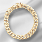 10KT Gold Miami Cuban Box Lock Bracelet 6.8mm to 9.25mm