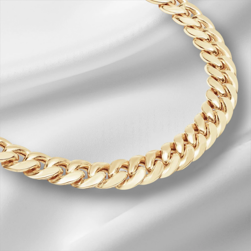 10KT Gold Miami Cuban Box Lock Bracelet 6.8mm to 9.25mm