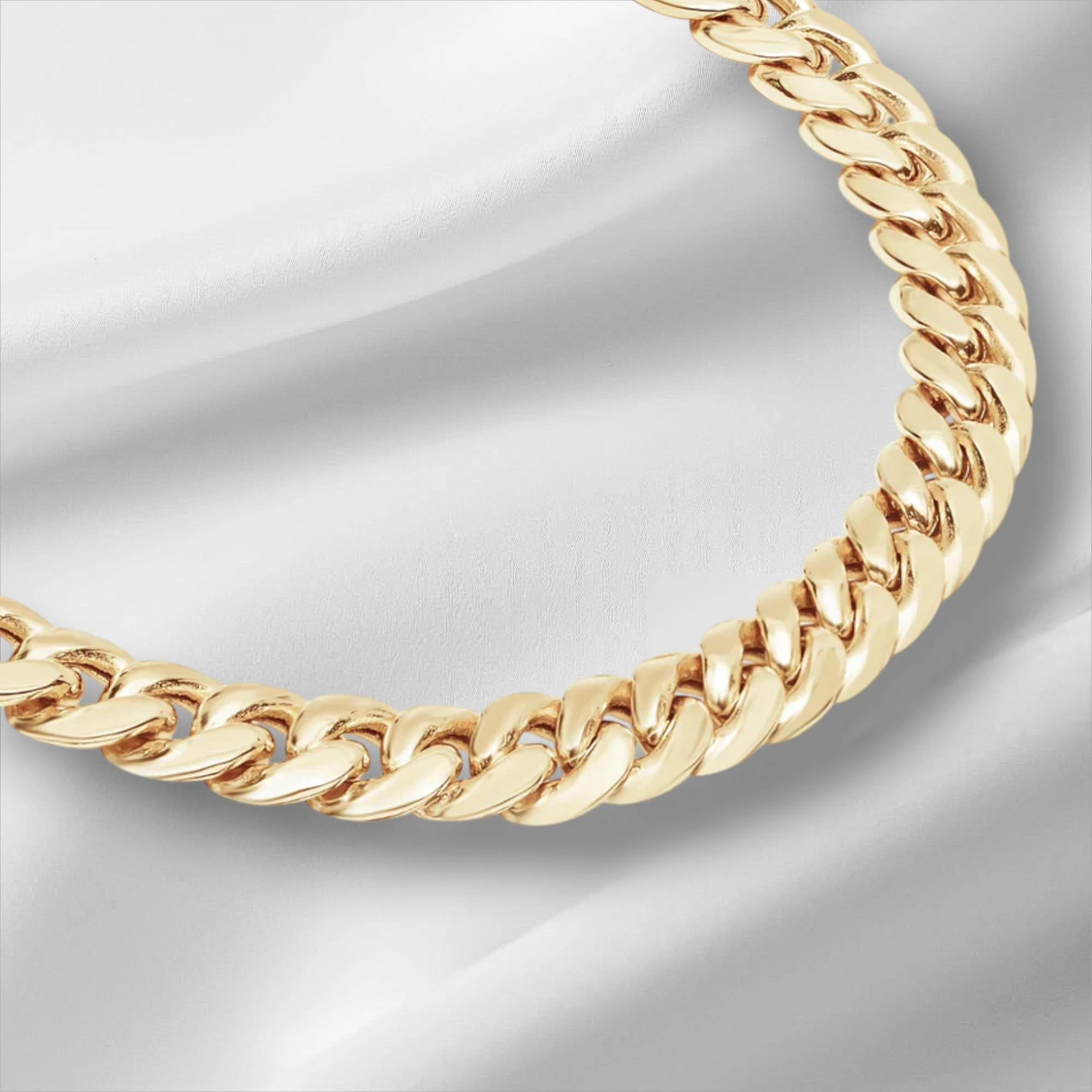 10KT Gold Miami Cuban Box Lock Bracelet 6.8mm to 9.25mm