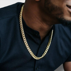 10KT Yellow Gold Miami Cuban Box Lock Chain 6.8 mm to 9.5 mm