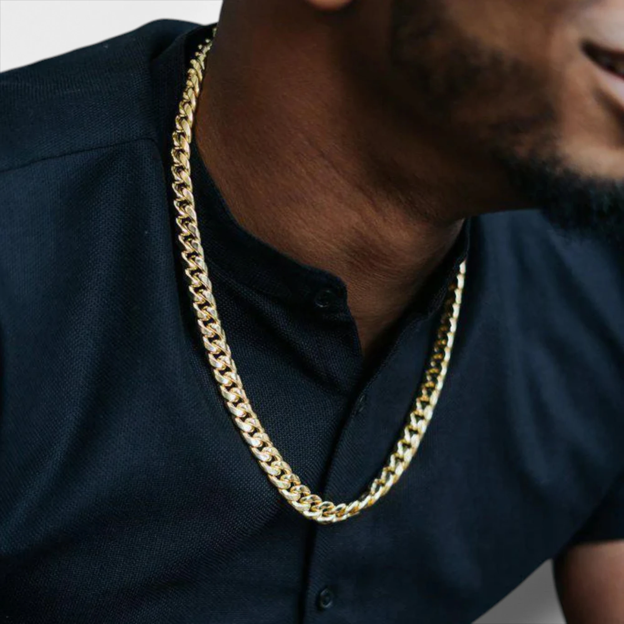 10KT Yellow Gold Miami Cuban Box Lock Chain 6.8 mm to 9.5 mm