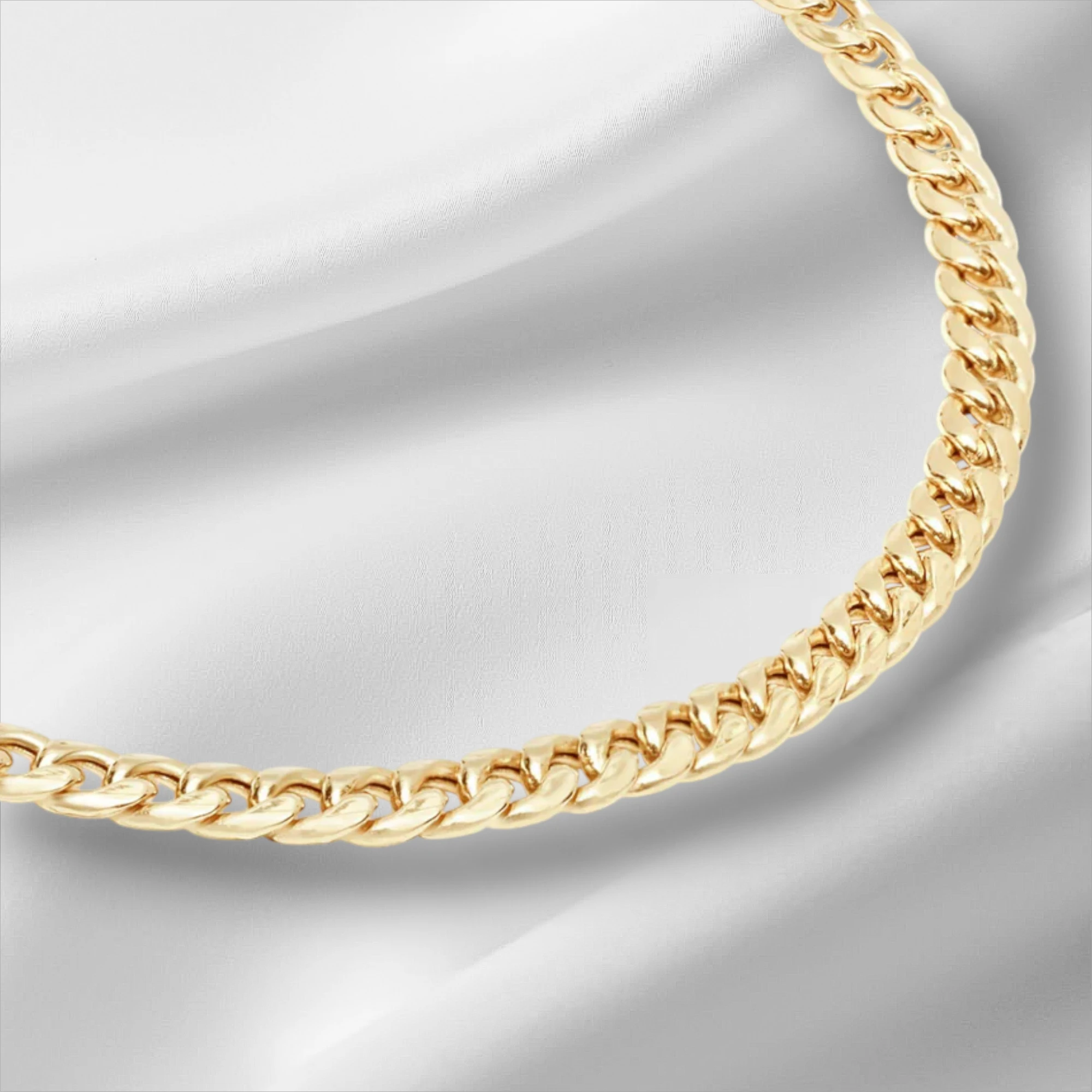 10KT Gold Miami Cuban Bracelet 3.5mm to 5.2mm