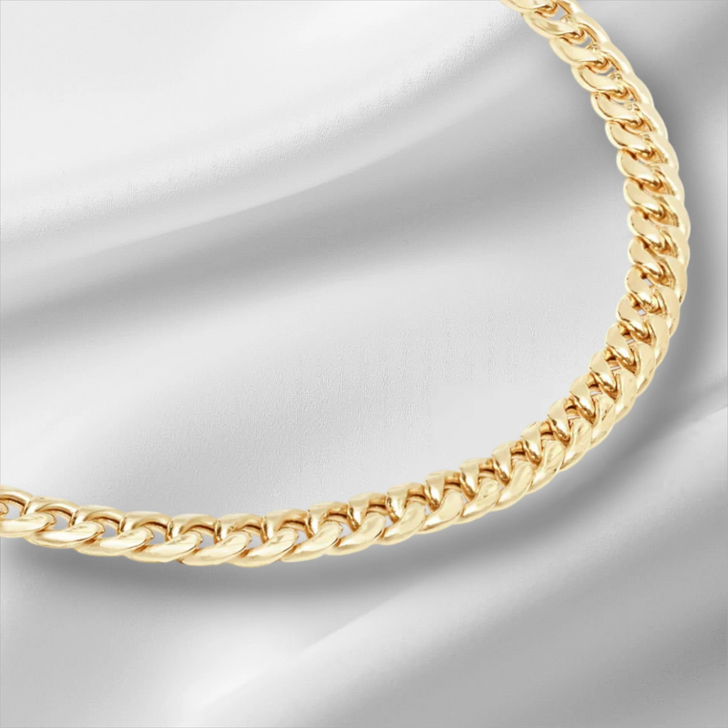 10KT Gold Miami Cuban Bracelet 2.2mm to 3.5mm