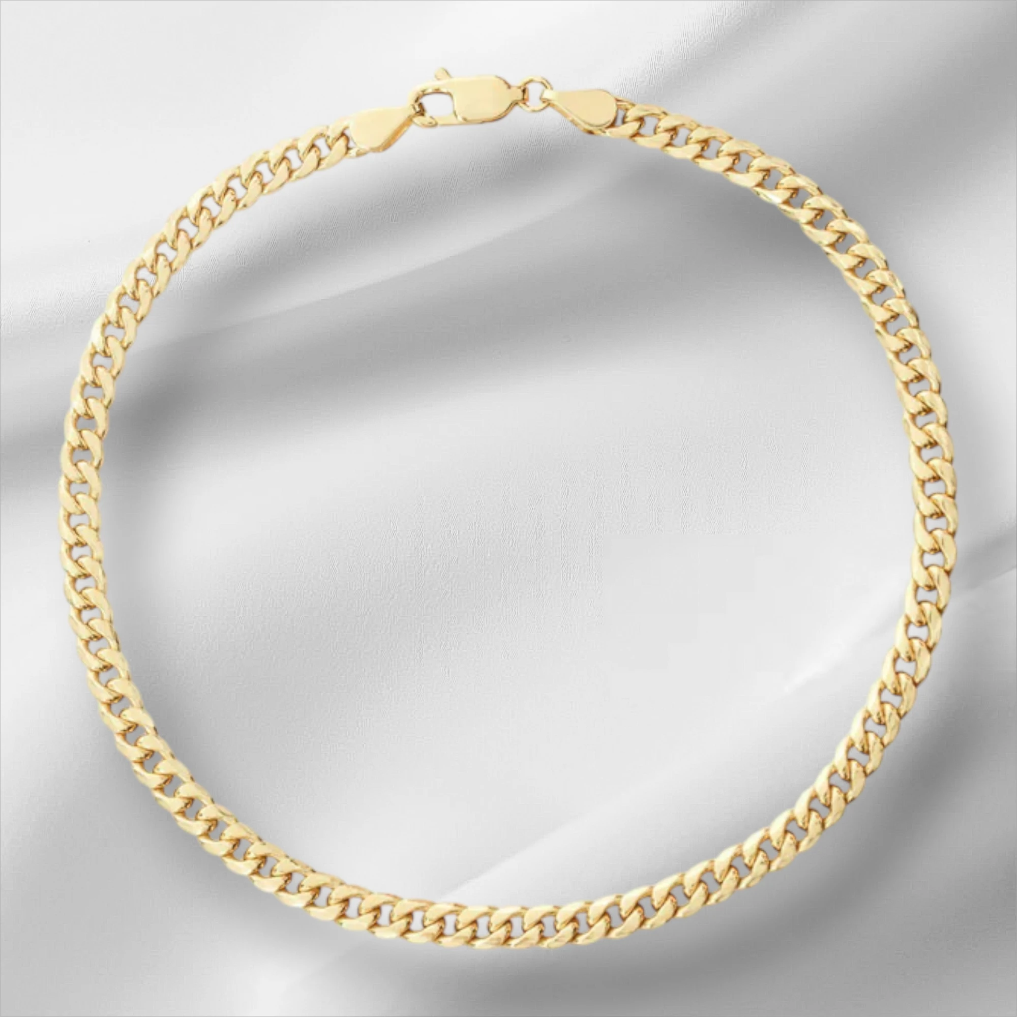 10KT Gold Miami Cuban Bracelet 2.2mm to 3.5mm