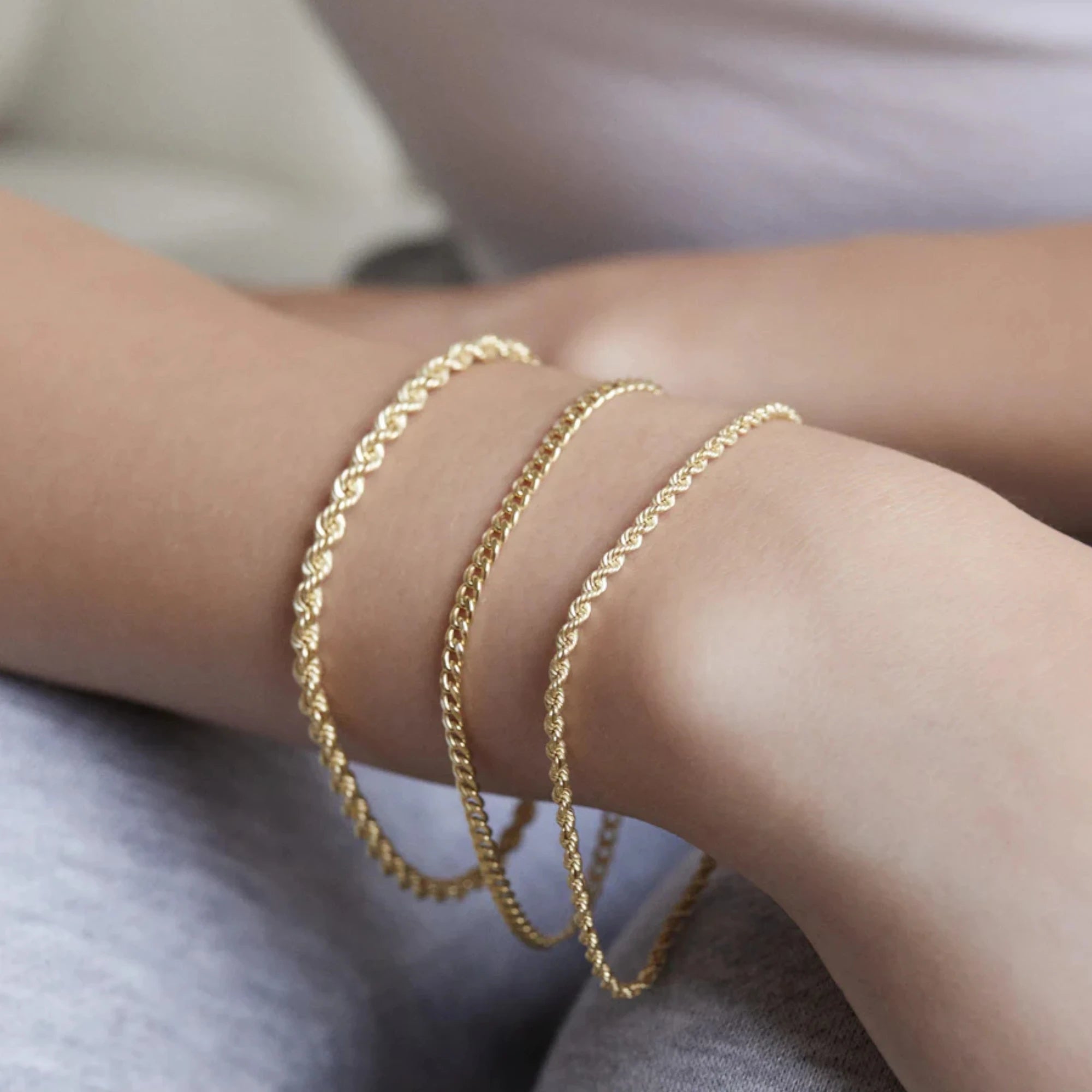 10KT Gold Miami Cuban Bracelet 2.2mm to 3.5mm