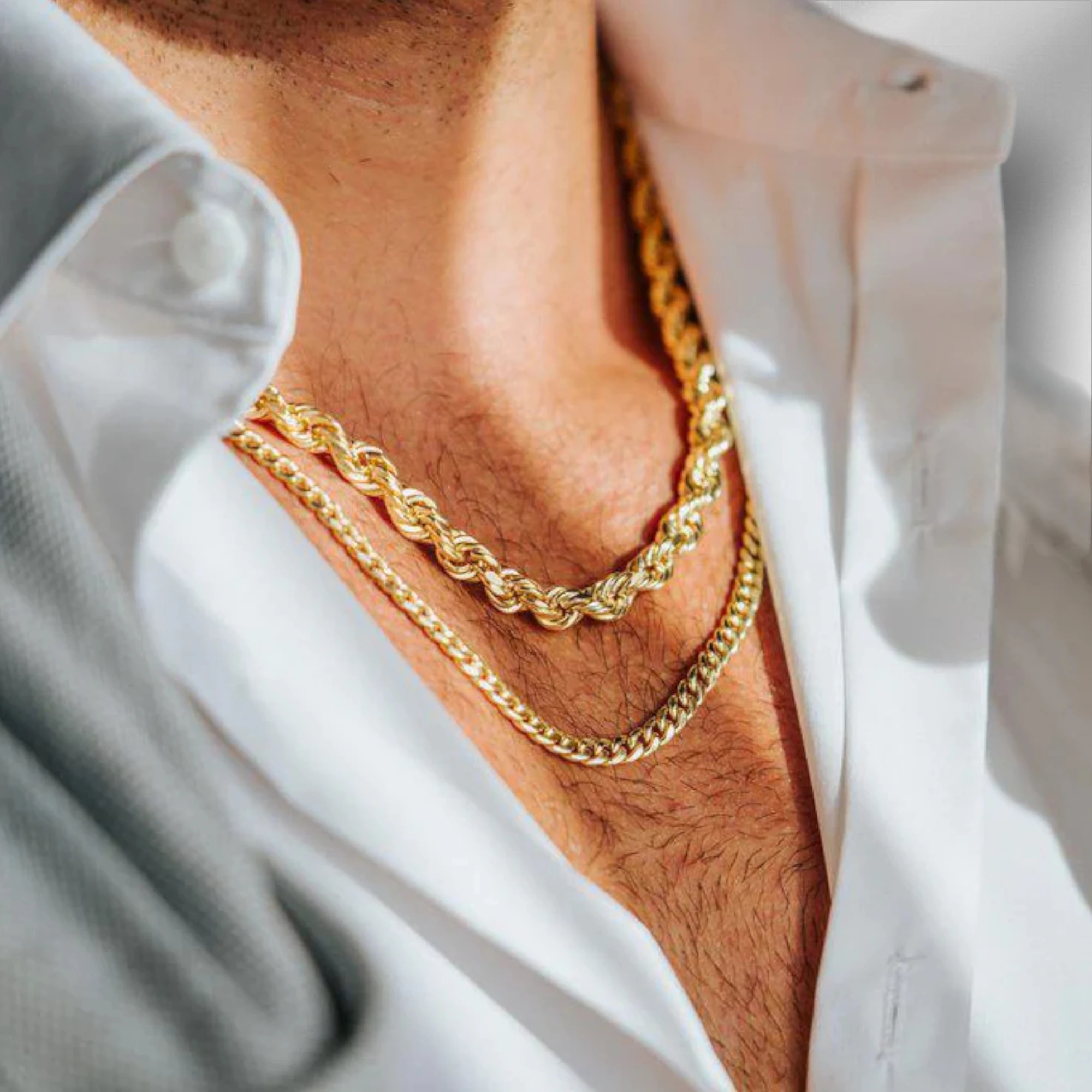 10KT Gold Miami Cuban Chain 3.5mm to 5.2mm