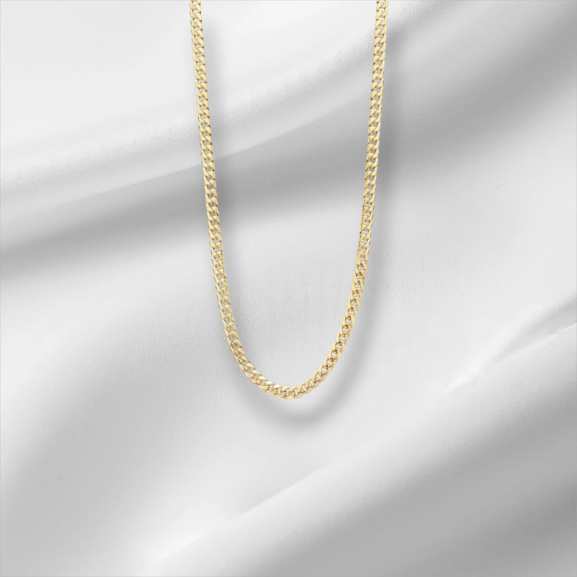10KT Gold Miami Cuban Chain 2.2mm to 4.5mm