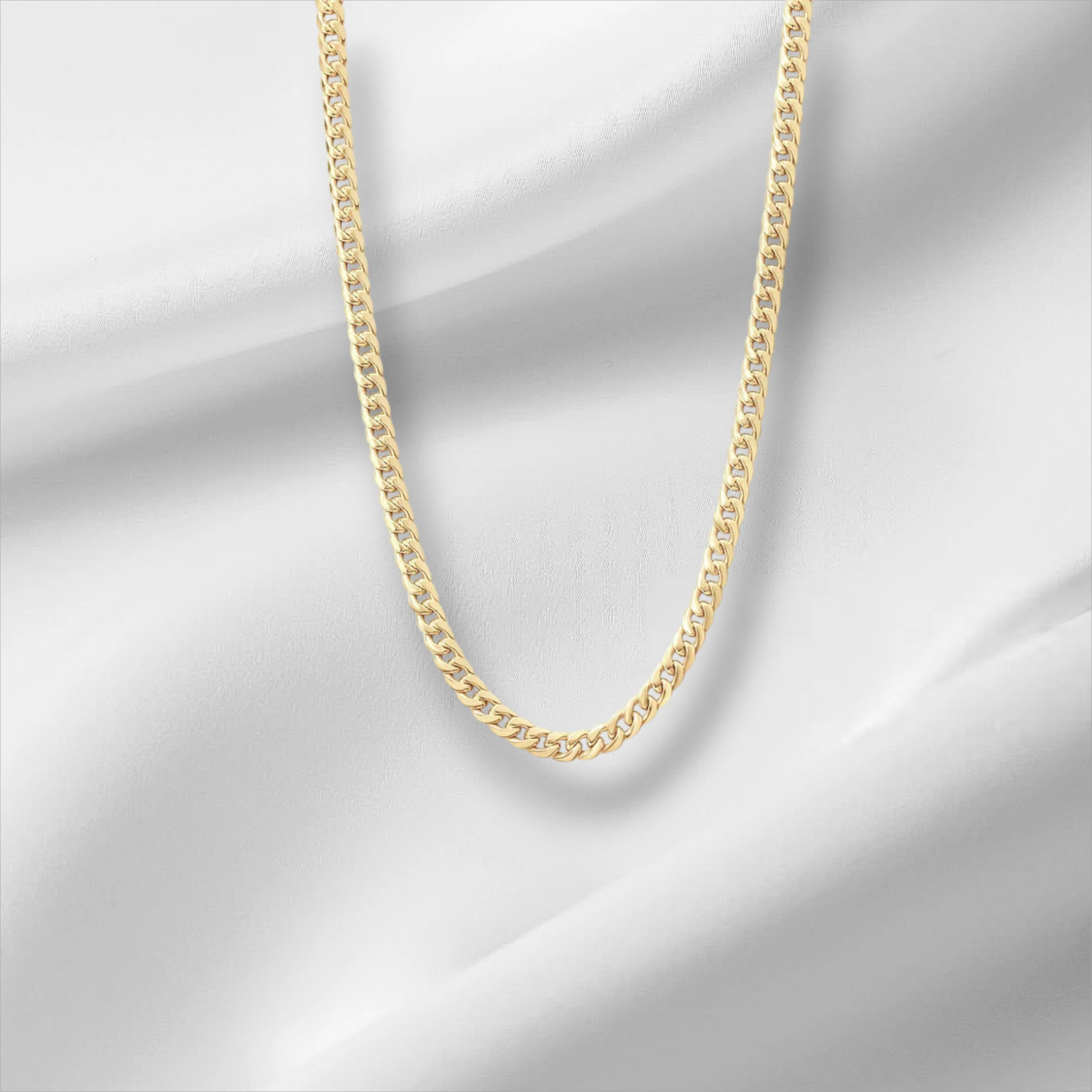 10KT Gold Miami Cuban Chain 3.5mm to 5.2mm