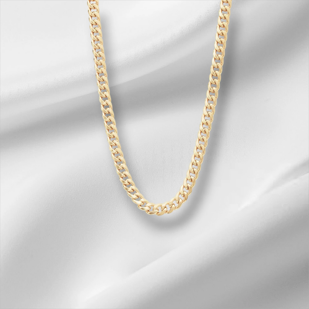 10KT Gold Miami Cuban Chain 3.5mm to 5.2mm