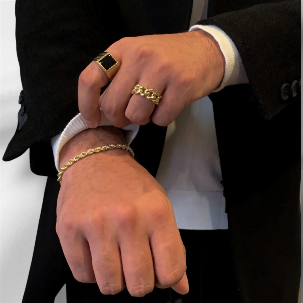 10KT Gold Diamond Cut Rope Bracelet 4mm to 5mm