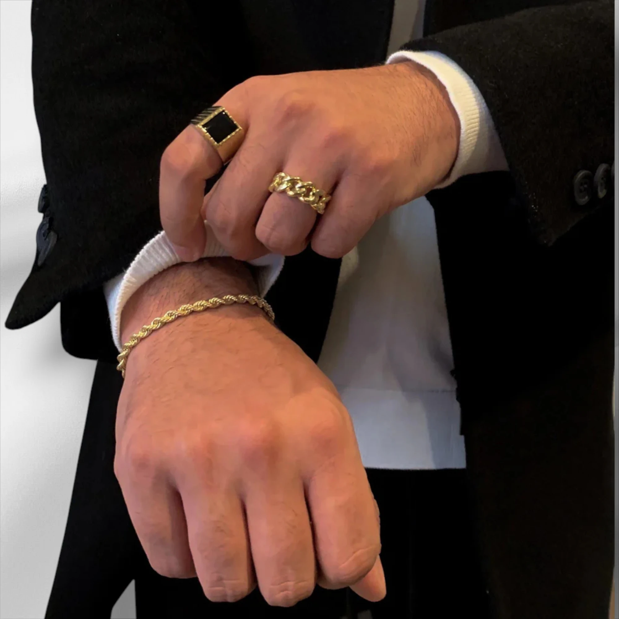 10KT Gold Diamond Cut Rope Bracelet 4mm to 5mm