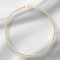 10KT Gold Diamond Cut Rope Bracelet 4mm to 5mm