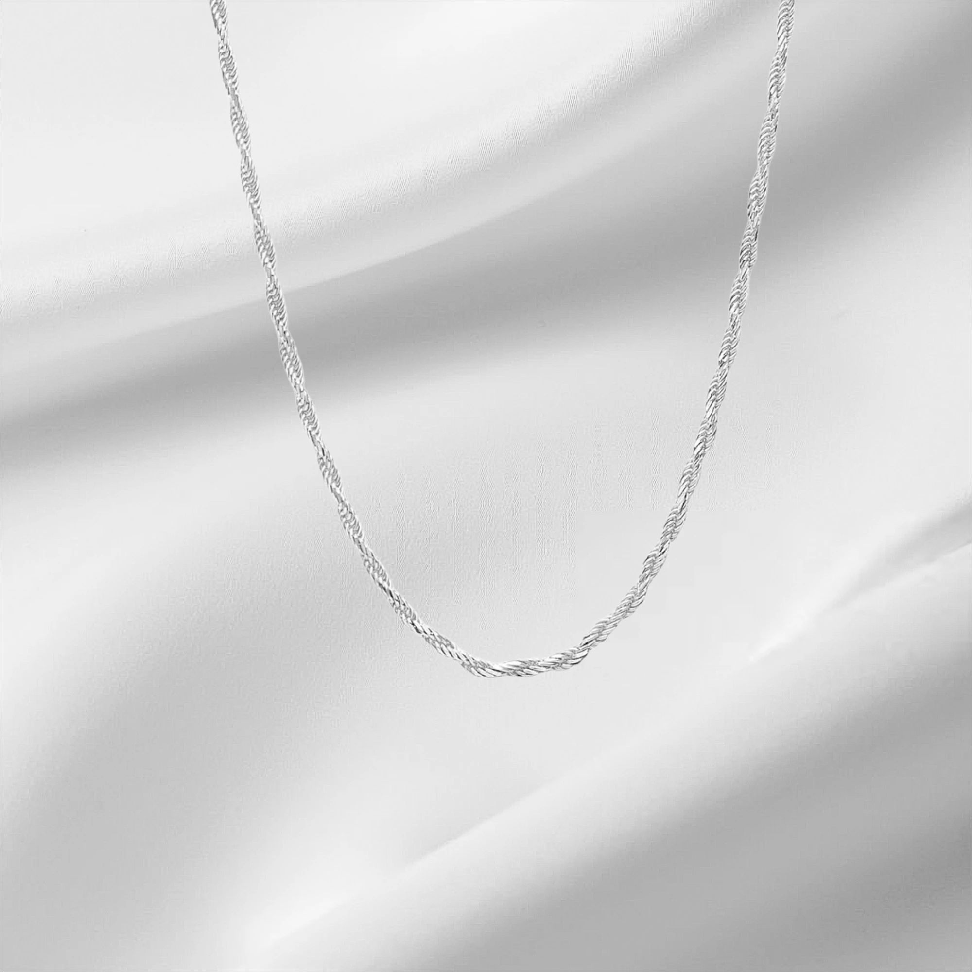 10KT White Gold Rope Chain 1.2mm
