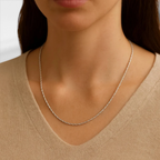 10KT White Gold Rope Chain 1.2mm