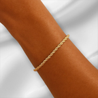 10KT Yellow Gold Diamond Cut Rope Bracelet 2mm to 4mm