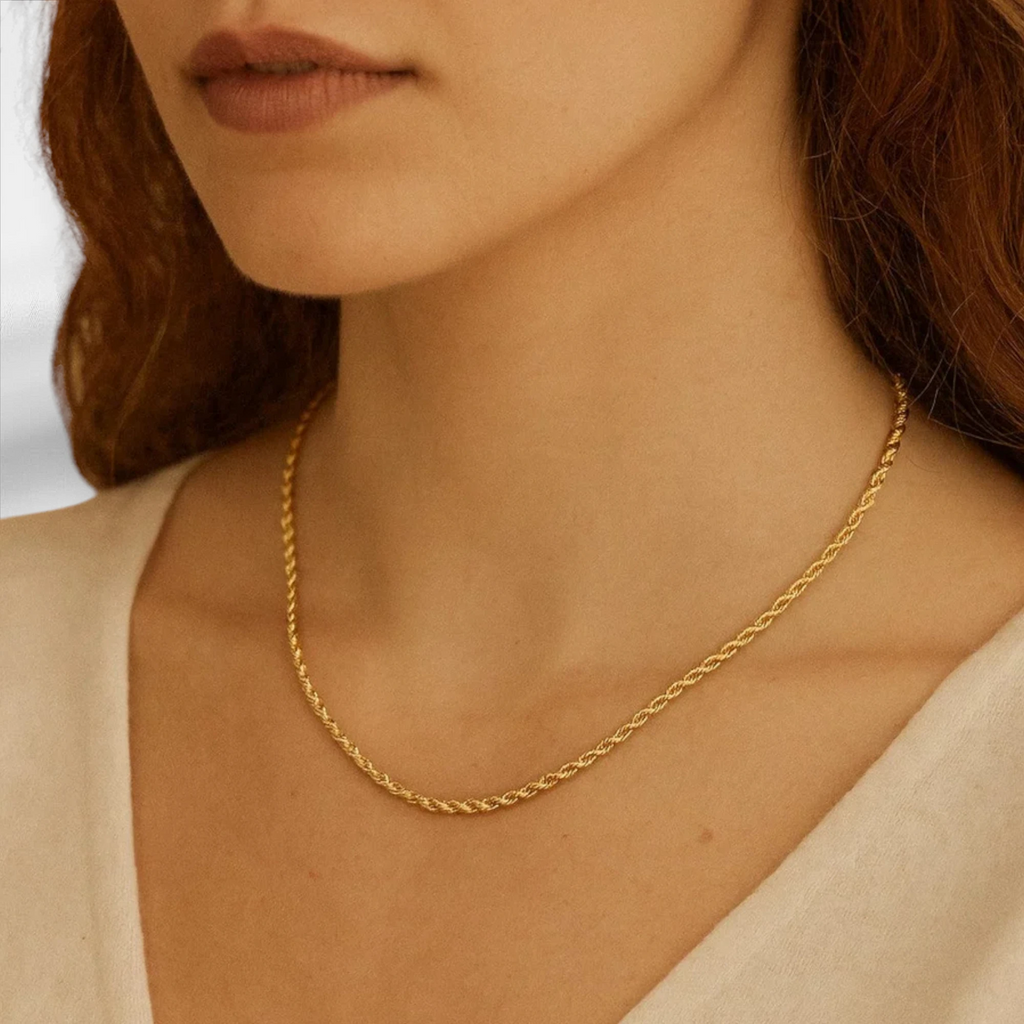 10KT Yellow Gold Diamond Cut Rope Chain 2mm to 5mm