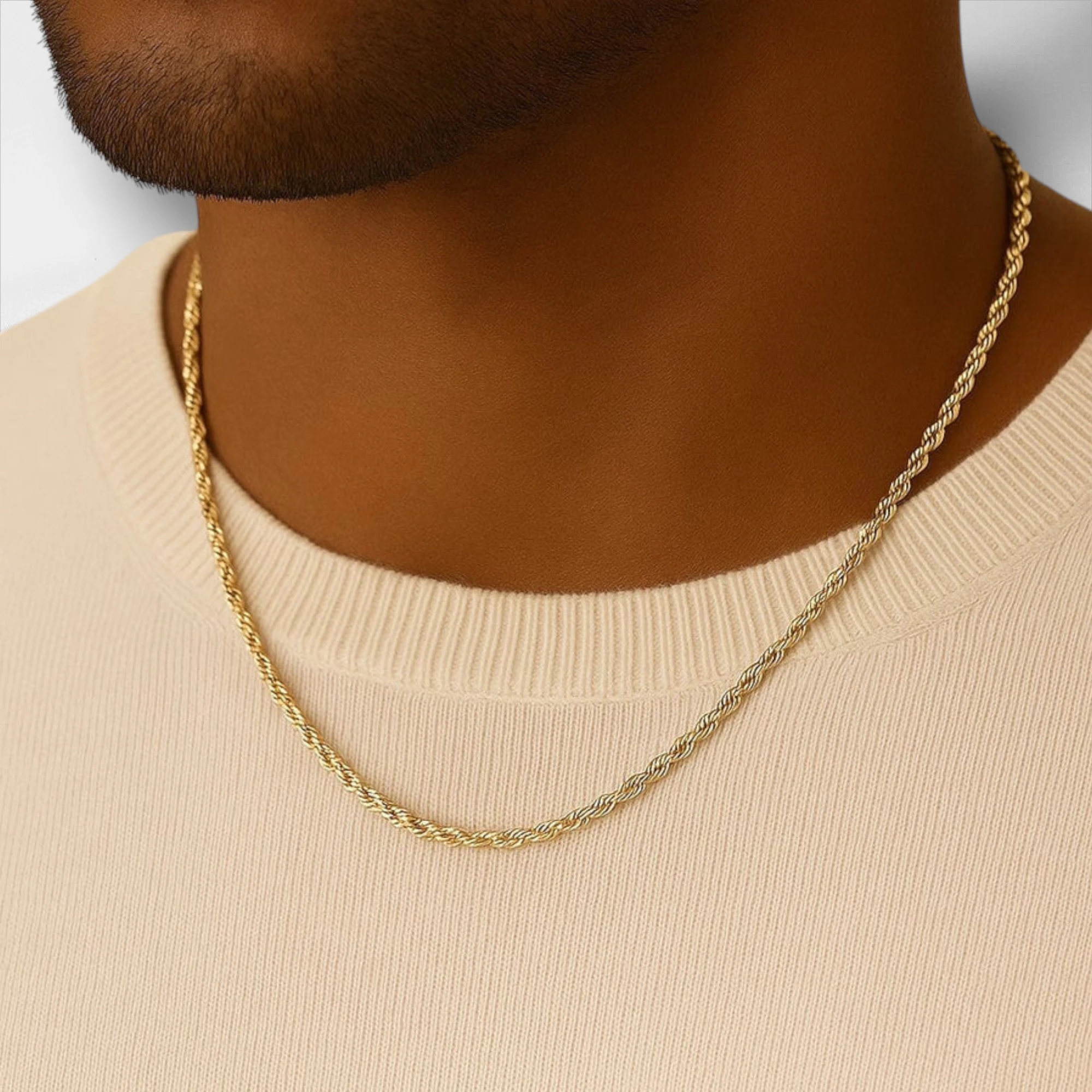 10KT Yellow Gold Diamond Cut Rope Chain 2mm to 5mm