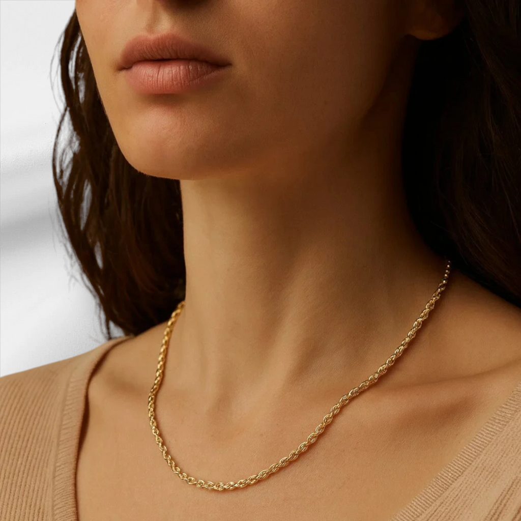 10KT Yellow Gold Diamond Cut Rope Chain 2mm to 5mm