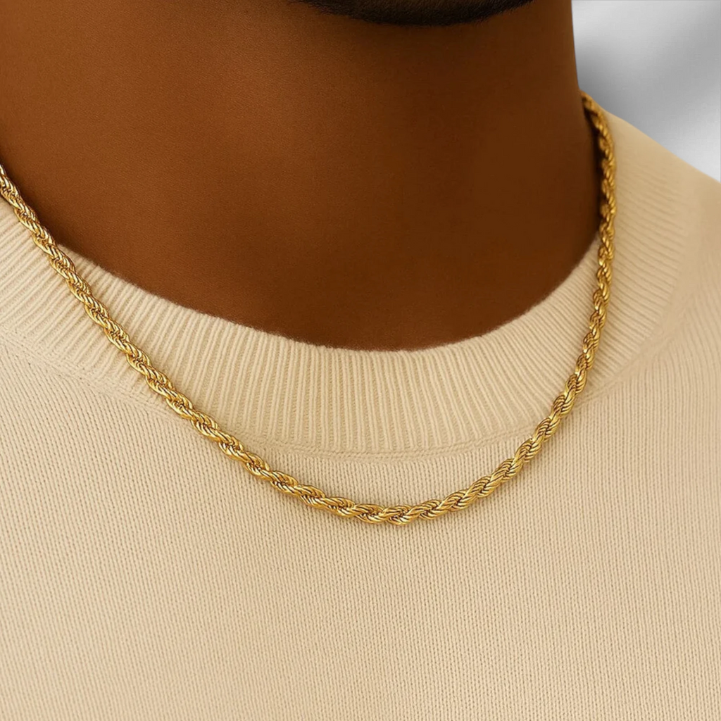 10KT Yellow Gold Diamond Cut Rope Chain 2mm to 5mm