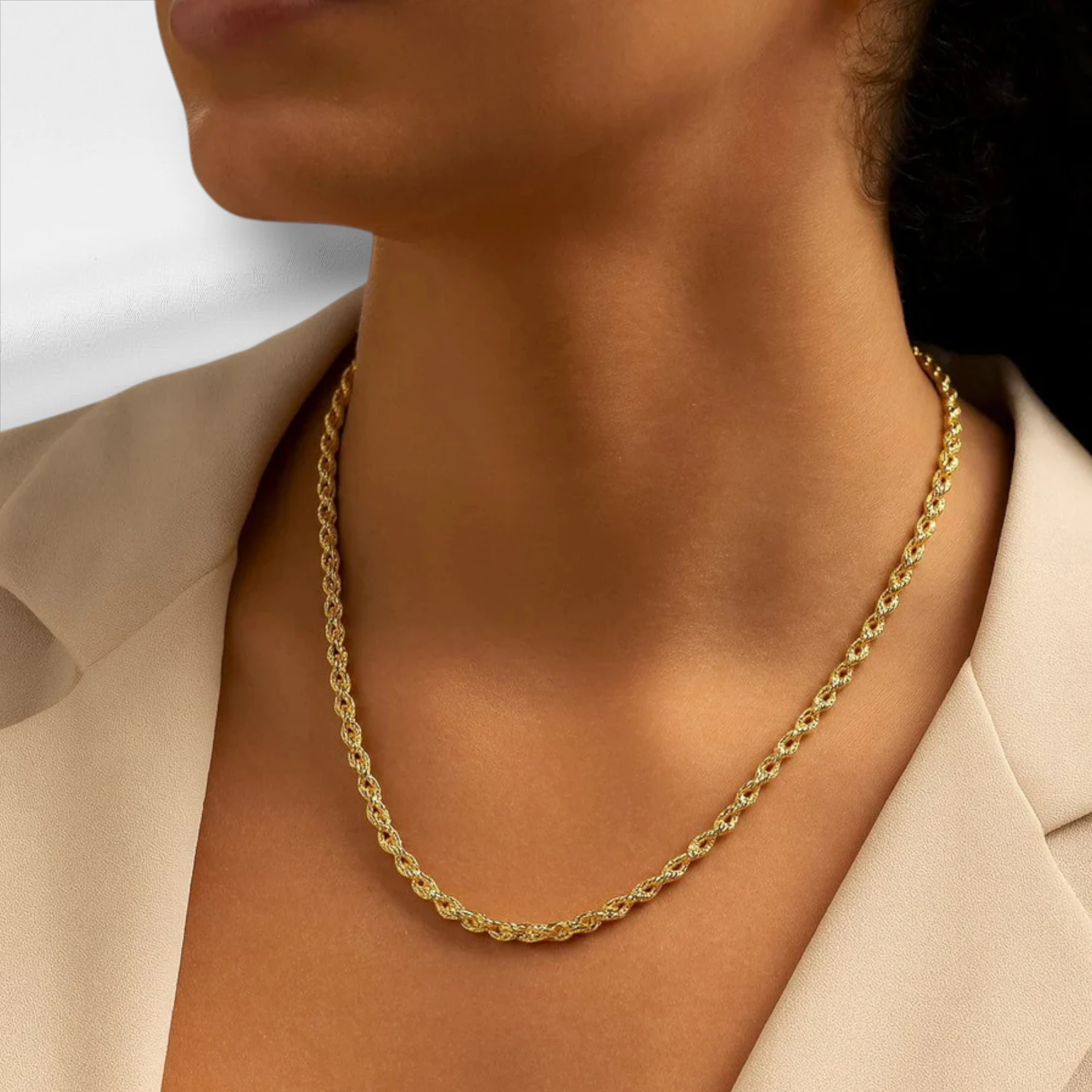 10KT Yellow Gold Diamond Cut Rope Chain 2mm to 5mm