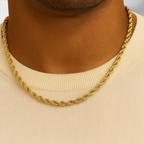 10KT Yellow Gold Diamond Cut Rope Chain 2mm to 5mm